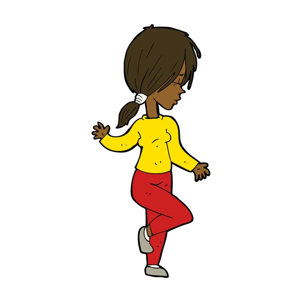 Karikatura dívka tančí — Stockový vektor