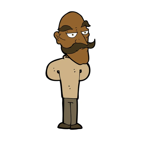 Cartoon alter Mann mit Schnurrbart — Stockvektor
