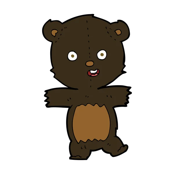 Desenho animado bonito urso preto filhote —  Vetores de Stock