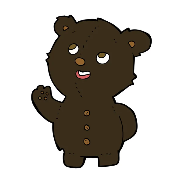 Desenho animado bonito urso preto filhote — Vetor de Stock