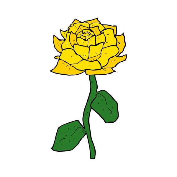 黄色のバラの漫画 — ストックベクタ