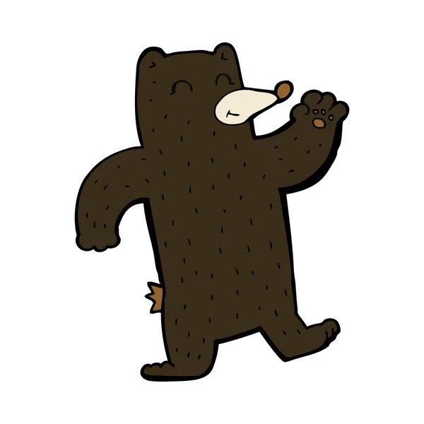 Desenho animado acenando urso preto —  Vetores de Stock