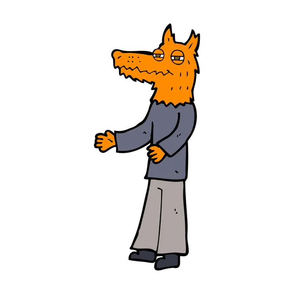 Karikatür fox adam — Stok Vektör
