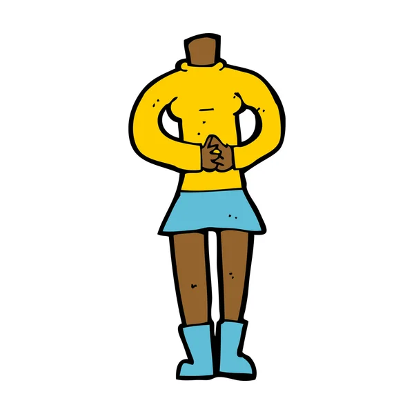 Cuerpo femenino de dibujos animados (añadir fotos o mezclar y emparejar dibujos animados ) — Vector de stock