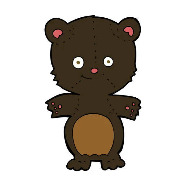 Cartoon zwarte beer welp — Stockvector