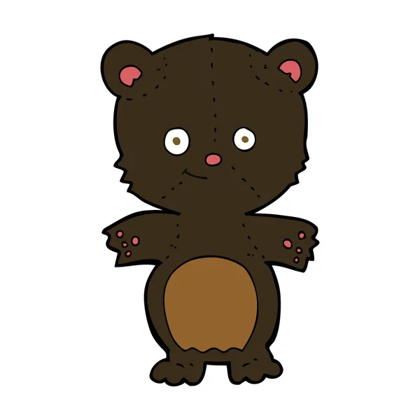 Dibujos animados negro oso cachorro — Vector de stock