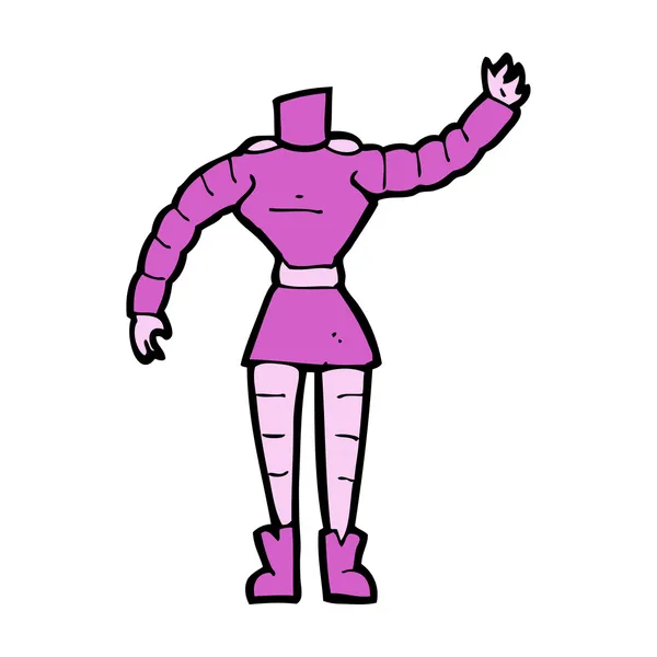 Cuerpo de robot femenino de dibujos animados (mezclar y combinar dibujos animados o añadir propio ph — Vector de stock