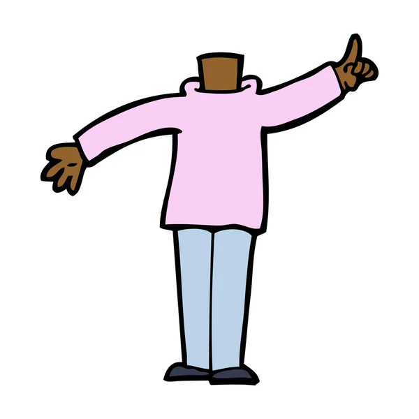 Corpo dos desenhos animados com a mão levantada (misturar e combinar desenhos animados ou adicionar — Vetor de Stock
