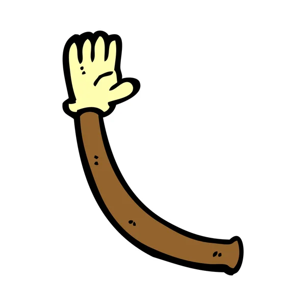 Cartoon arm met rubberen handschoen — Stockvector