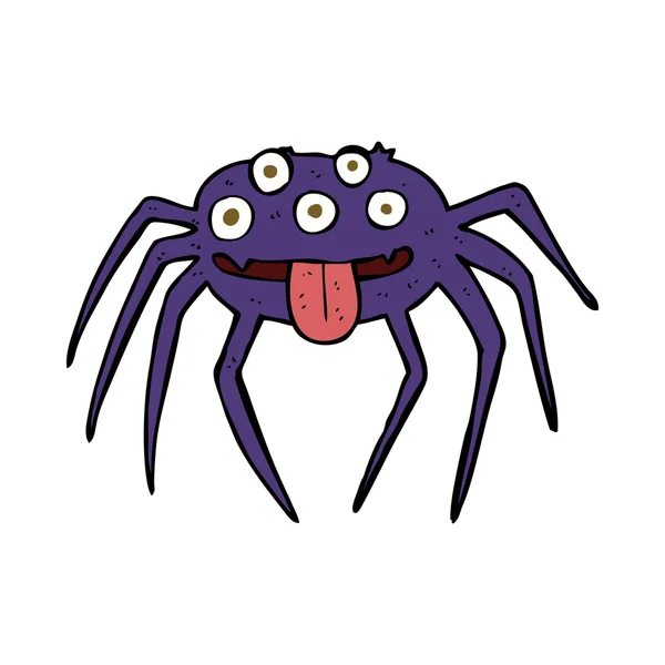 Desenho animado aranha de Halloween bruto — Vetor de Stock