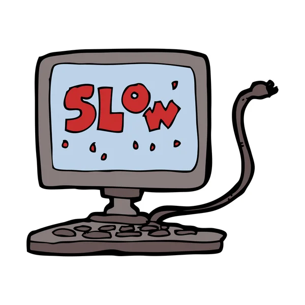 Dibujos animados ordenador lento — Vector de stock