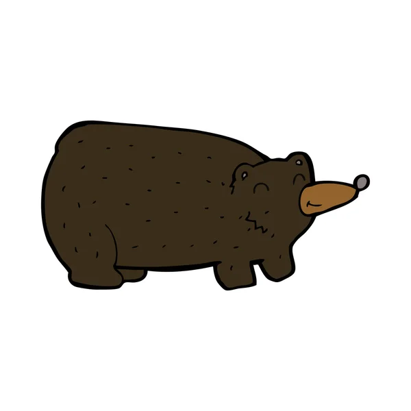 Divertido oso negro de dibujos animados — Vector de stock