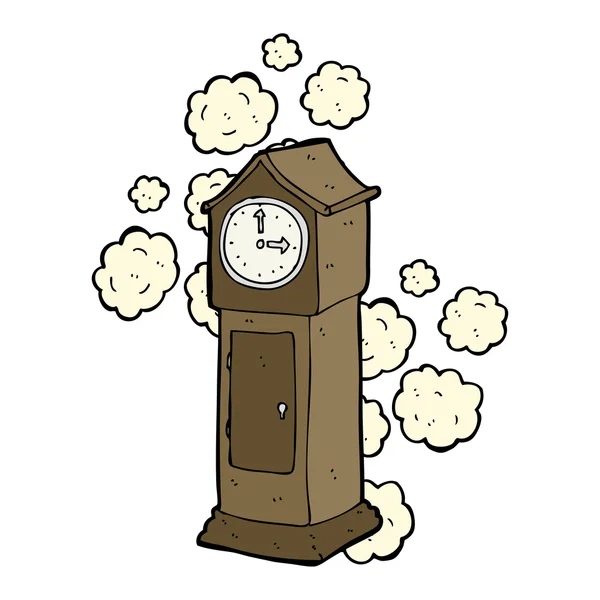 Cartoon dusty old grandfather clock — Stock Vector