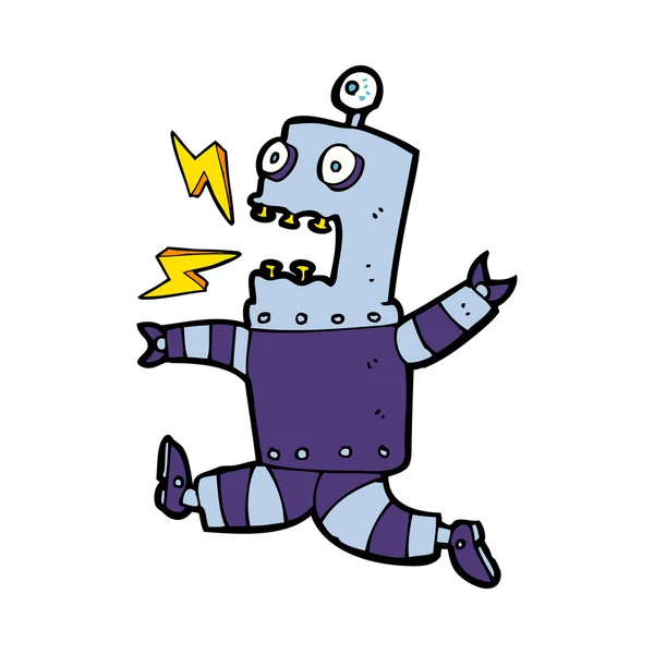 Cartoon livrädd robot — Stock vektor