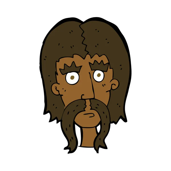 Cartoon man with long mustache — Stock Vector