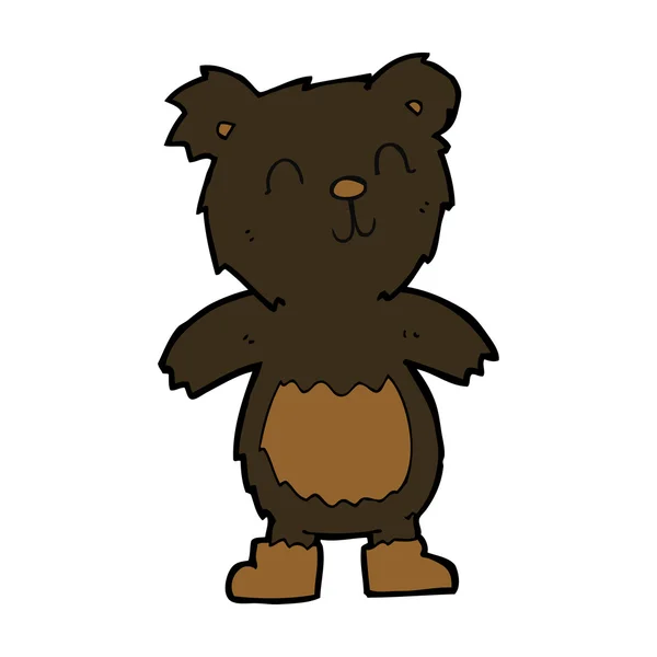 Kreslený medvídek černý — Stockový vektor