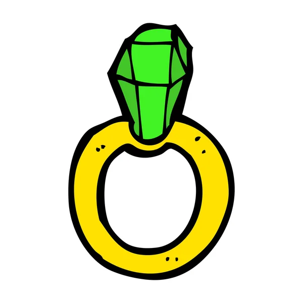 Anillo de rubí de dibujos animados — Vector de stock