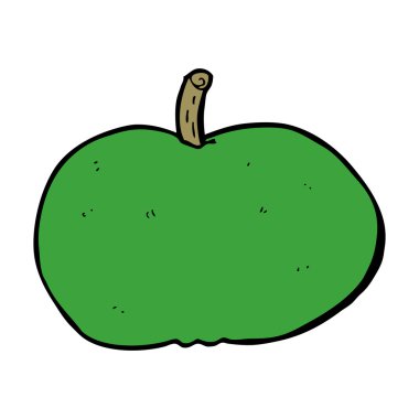 karikatür mutlu elma