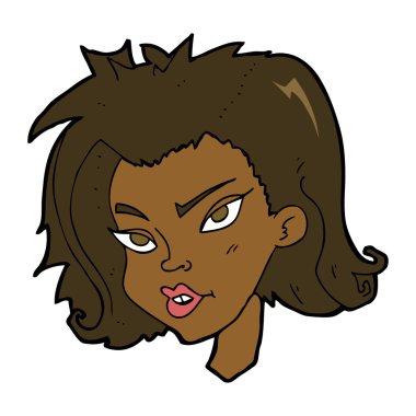 çizgi film kadın yüzü