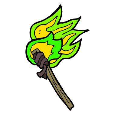 karikatür yanan meşale