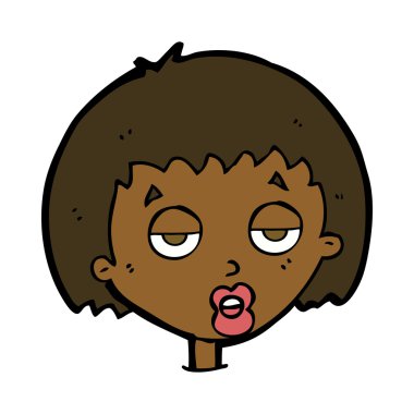 karikatür sıkılmış kadın