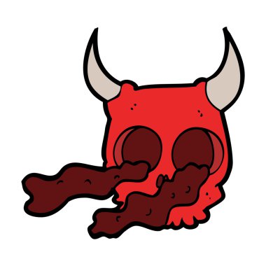 Cadılar Bayramı kafatası cartoon