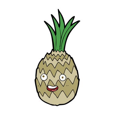 karikatür mutlu ananas