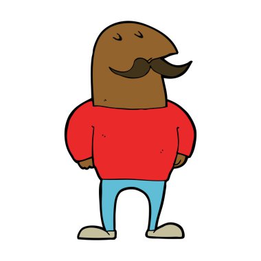 çizgi filmdeki bıyıklı kel adam.