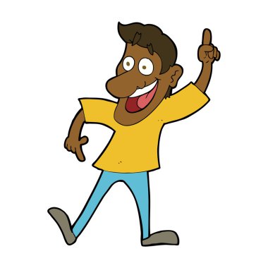 Harika bir fikri olan çizgi film adamı.