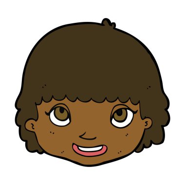 çizgi film mutlu kadın yüzü