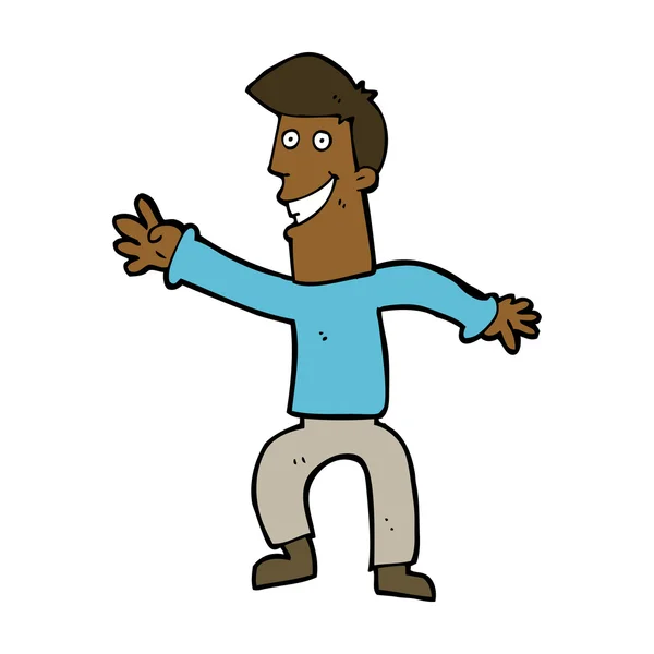 Kartun bahagia pria menari - Stok Vektor