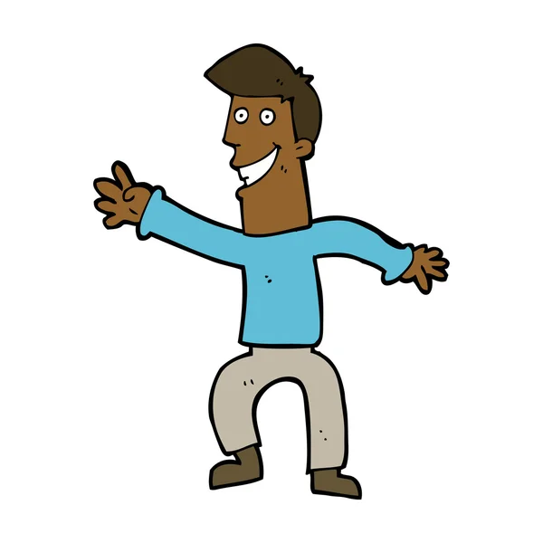 Cartoon gelukkig man dansen — Stockvector