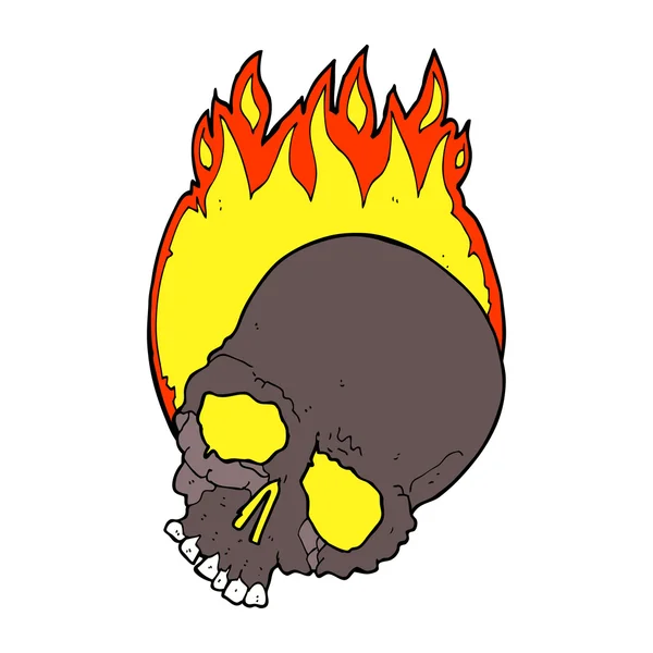 Cartoon branderig skull — Stockvector