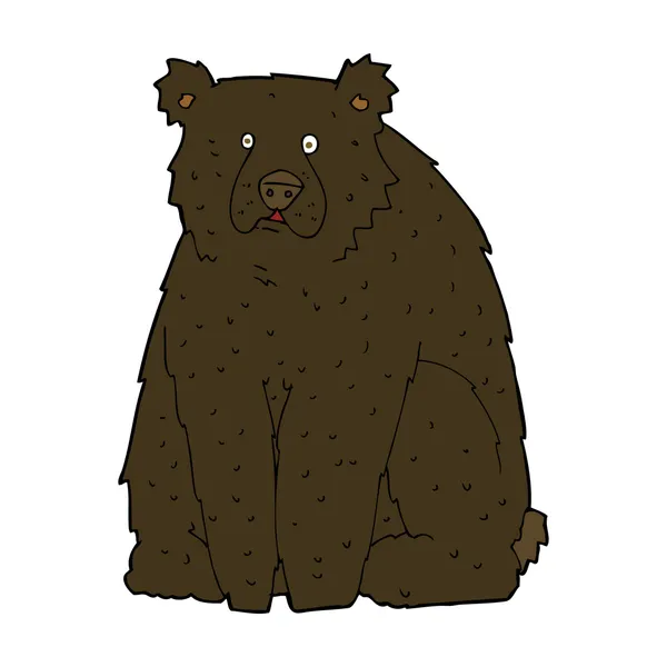 Rajzfilm vicces fekete medve — Stock Vector