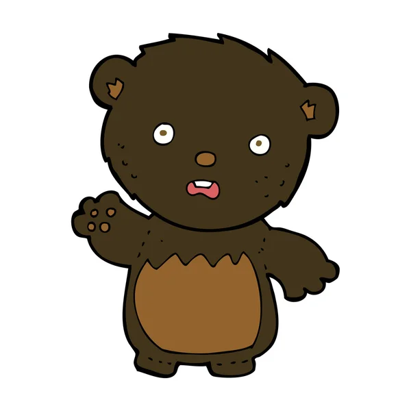 Dibujos animados preocupado oso negro — Vector de stock