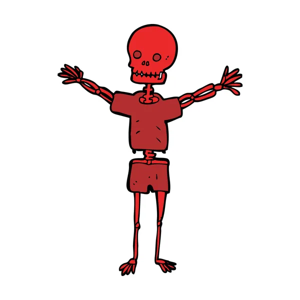 Cartoon skeleton in clothes — Stock Vector