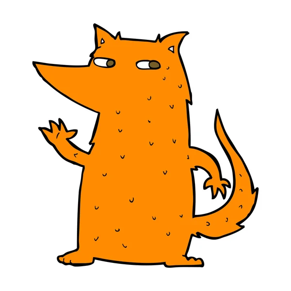 Cartoon fox vinka — Stock vektor