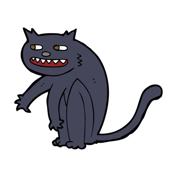Kreslená černá kočka — Stockový vektor