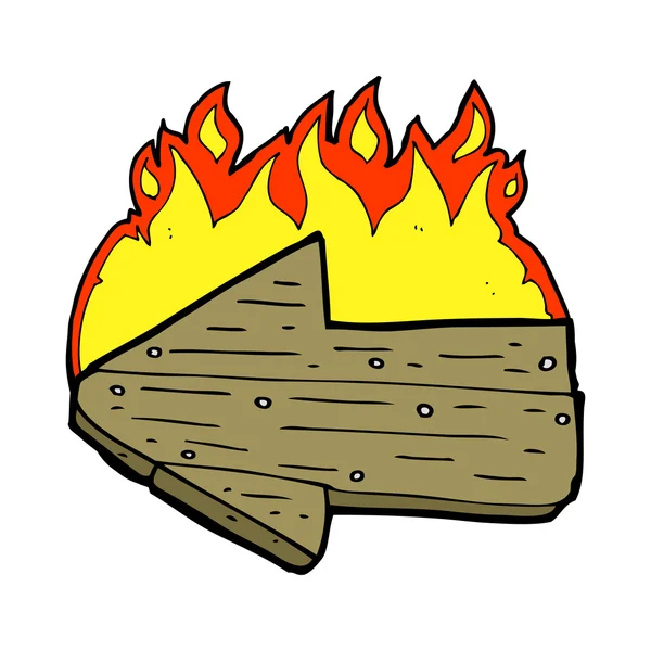 Kreslená šipka směru hoření — Stockový vektor