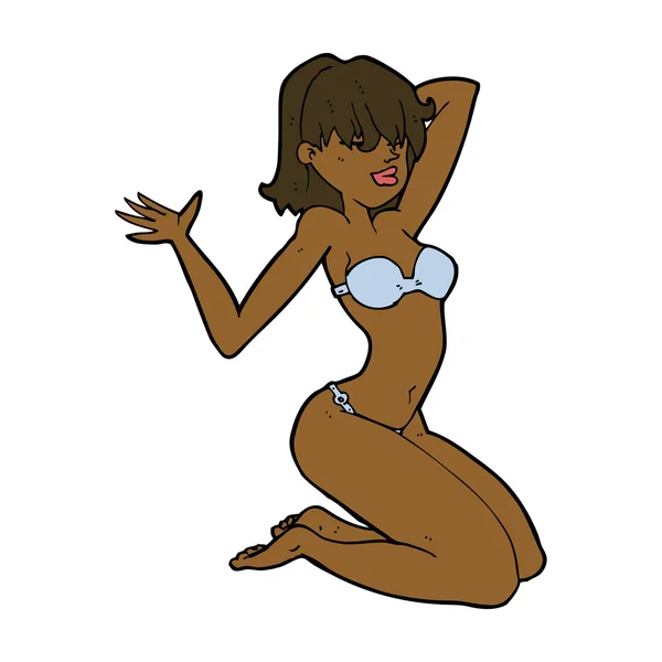 Dibujos animados chica sexy bikini — Vector de stock
