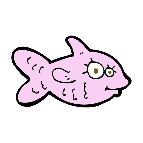 Dessin animé poisson heureux — Image vectorielle