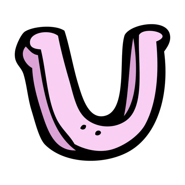 Карикатурная буква u — стоковый вектор
