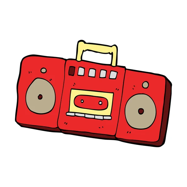 Cartoon radio cassette speler — Stockvector