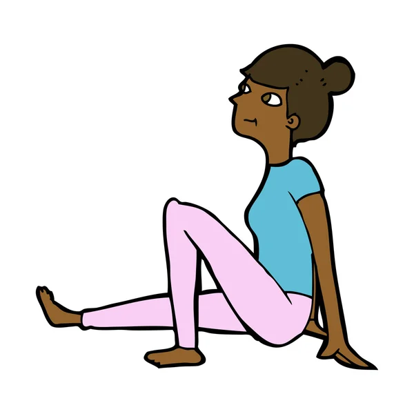 Cartoon woman sitting — Stock Vector