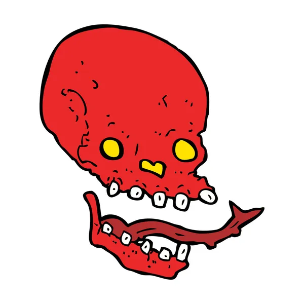 漫画不気味な頭蓋骨 — ストックベクタ