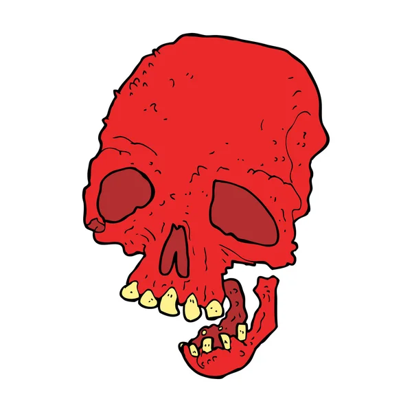 Calavera espeluznante de dibujos animados — Vector de stock