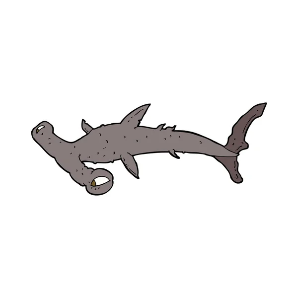 Tiburón martillo de dibujos animados — Vector de stock