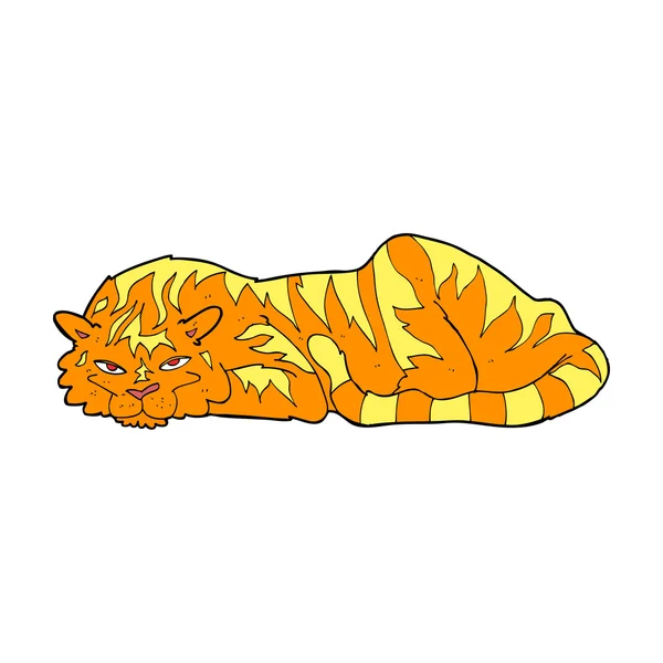 Tigre descansando de dibujos animados — Archivo Imágenes Vectoriales