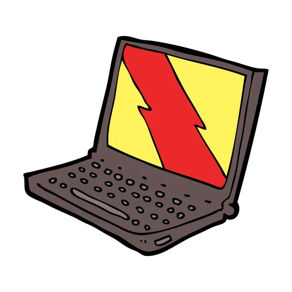 Komputer laptop kartun - Stok Vektor
