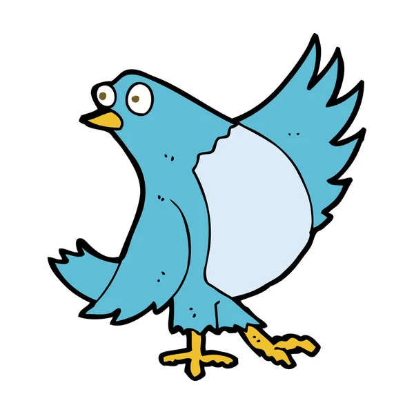 Çizgi film dans eden mavi kuş — Stok Vektör